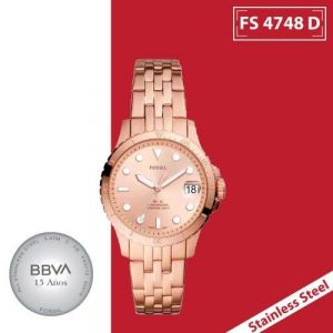RELOJ DAMA ACERO INOXIDABLE COLOR ROSA CARATULA CON EXTENCIBLE METALICO  COLOR ROSA